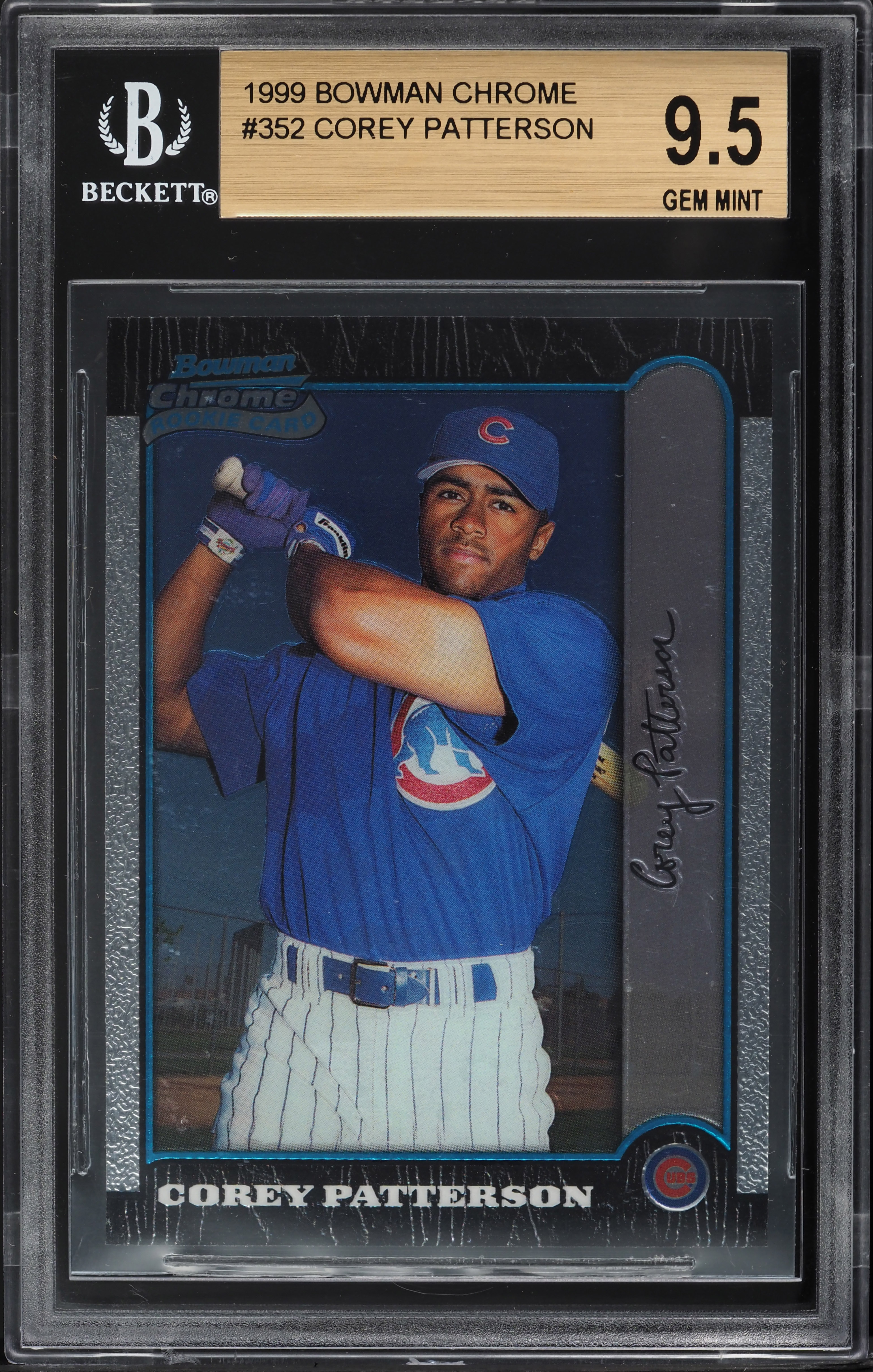 1999 Bowman Chrome Corey Patterson ROOKIE #352 BGS 9.5 GEM MINT on