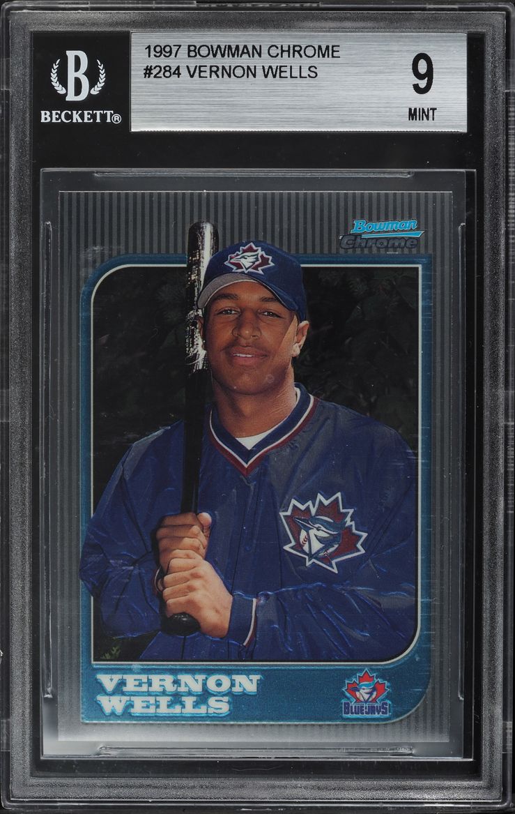 1997 Bowman Chrome Vernon Wells ROOKIE #284 BGS 9 MINT