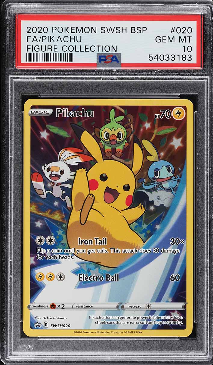 2020 Pokemon SWSH Promo Figure Collection Full Art Pikachu #20 PSA 10 GEM MINT