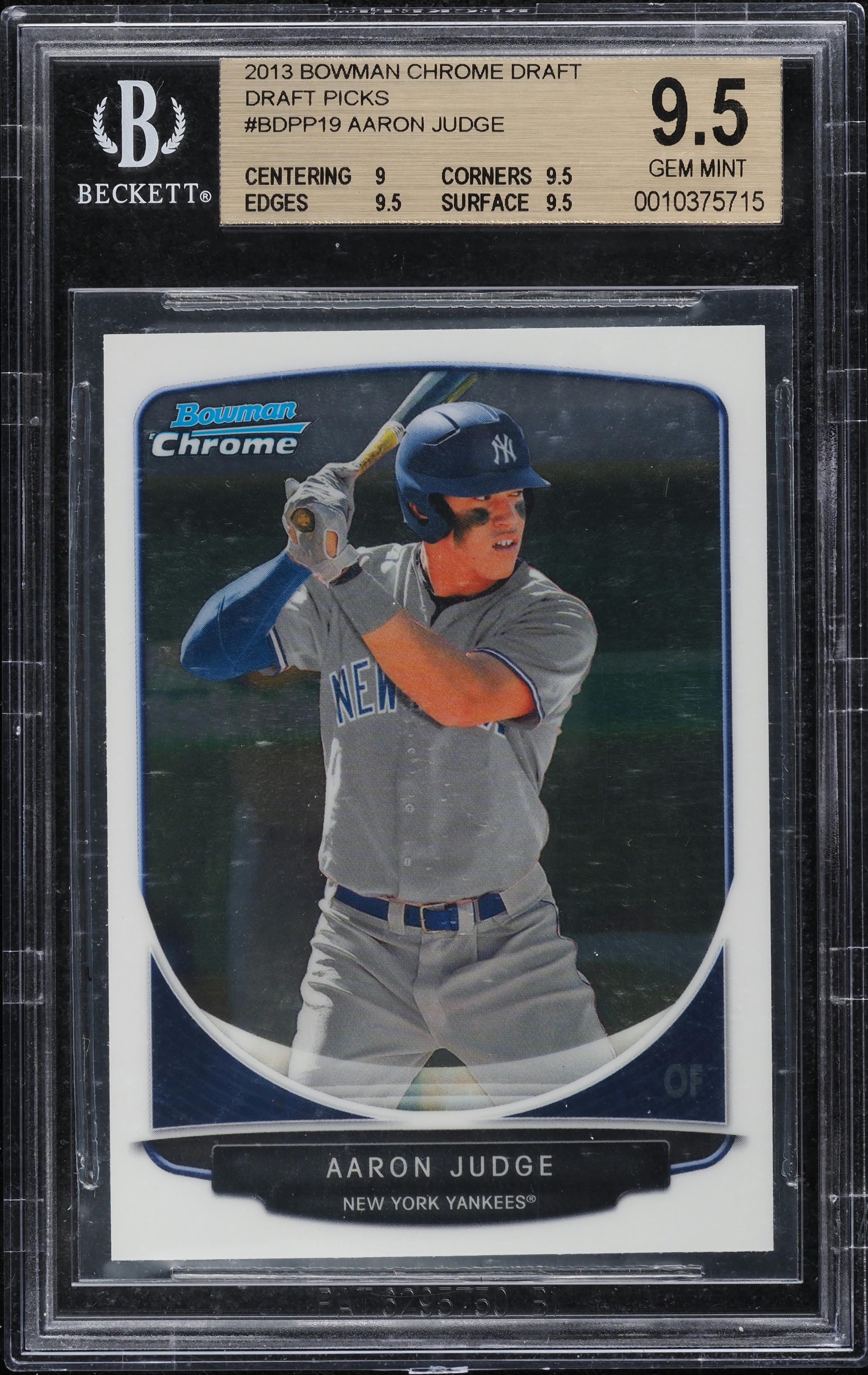 2013 Bowman Chrome Superfractor Aaron Judge ROOKIE AUTO 1/1 #AJ 