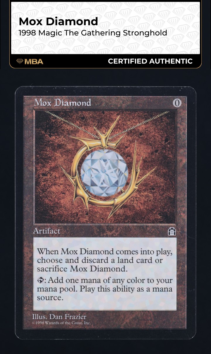 1998 Magic The Gathering MTG Stronghold Mox Diamond BGS 8.5 NM-MT+