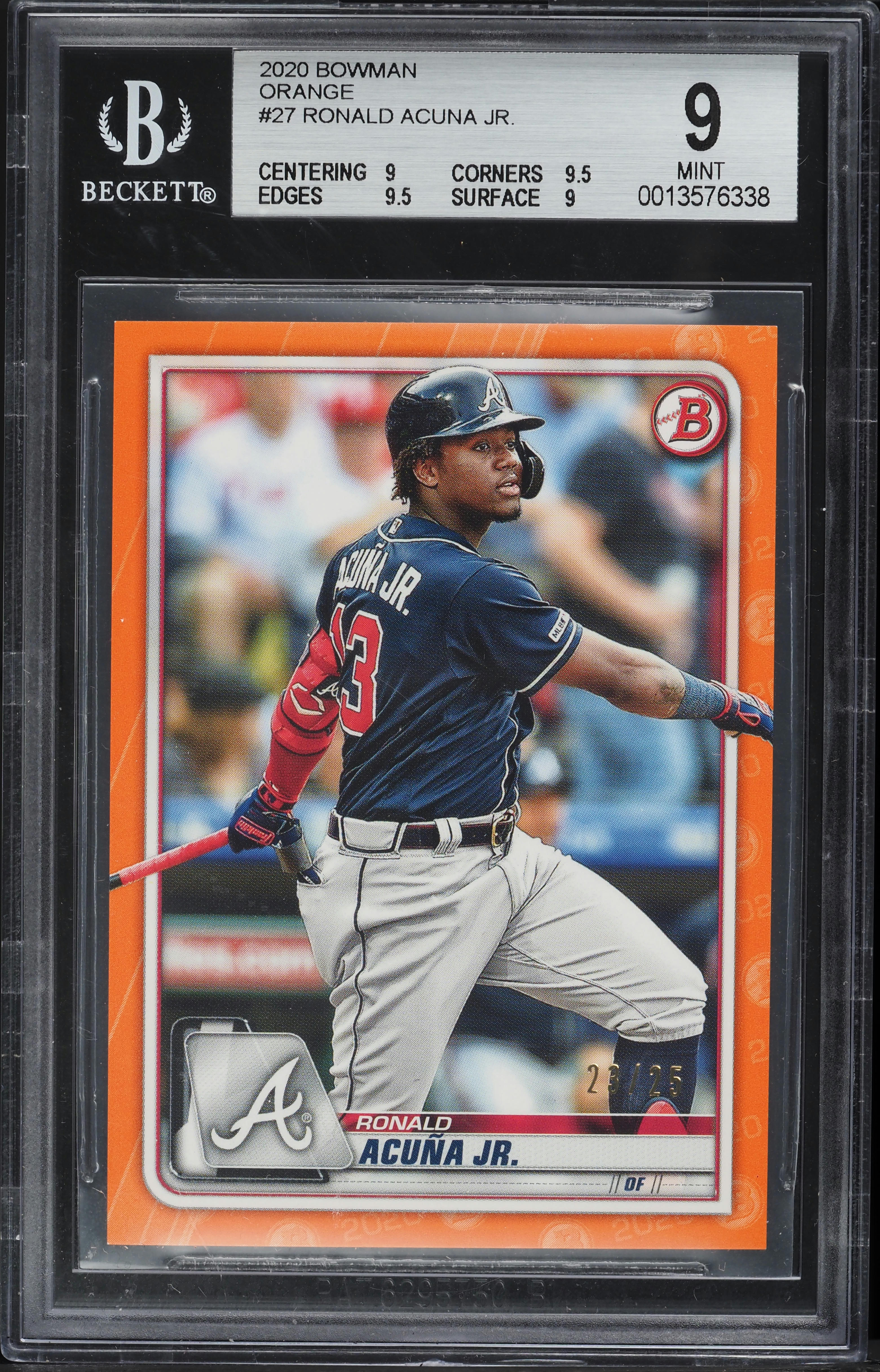 2020 Bowman Orange Ronald Acuna Jr. /25 #27 BGS 9 MINT on Fanatics