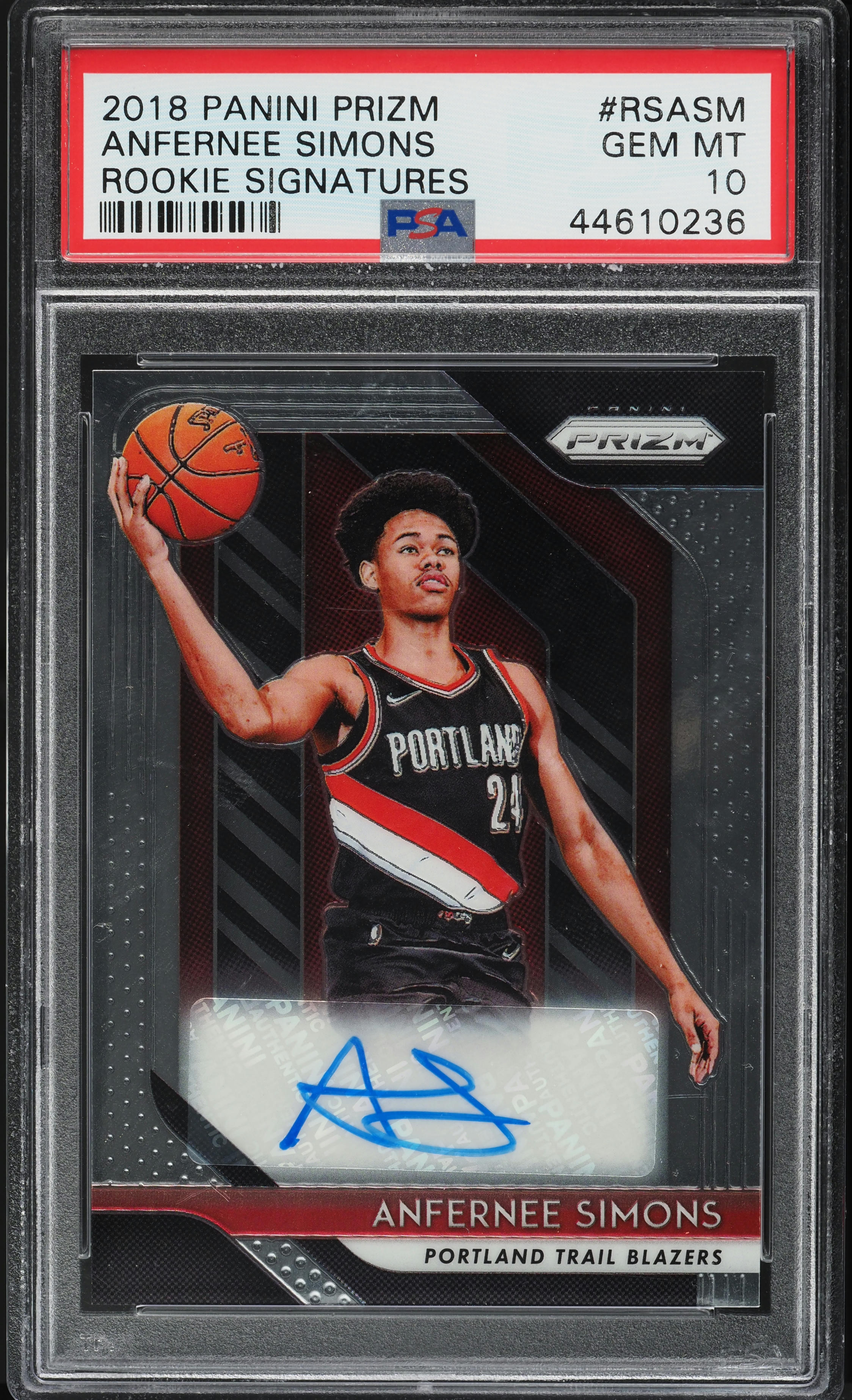 2018 Panini Prizm Signatures Anfernee Simons ROOKIE AUTO #RSASM