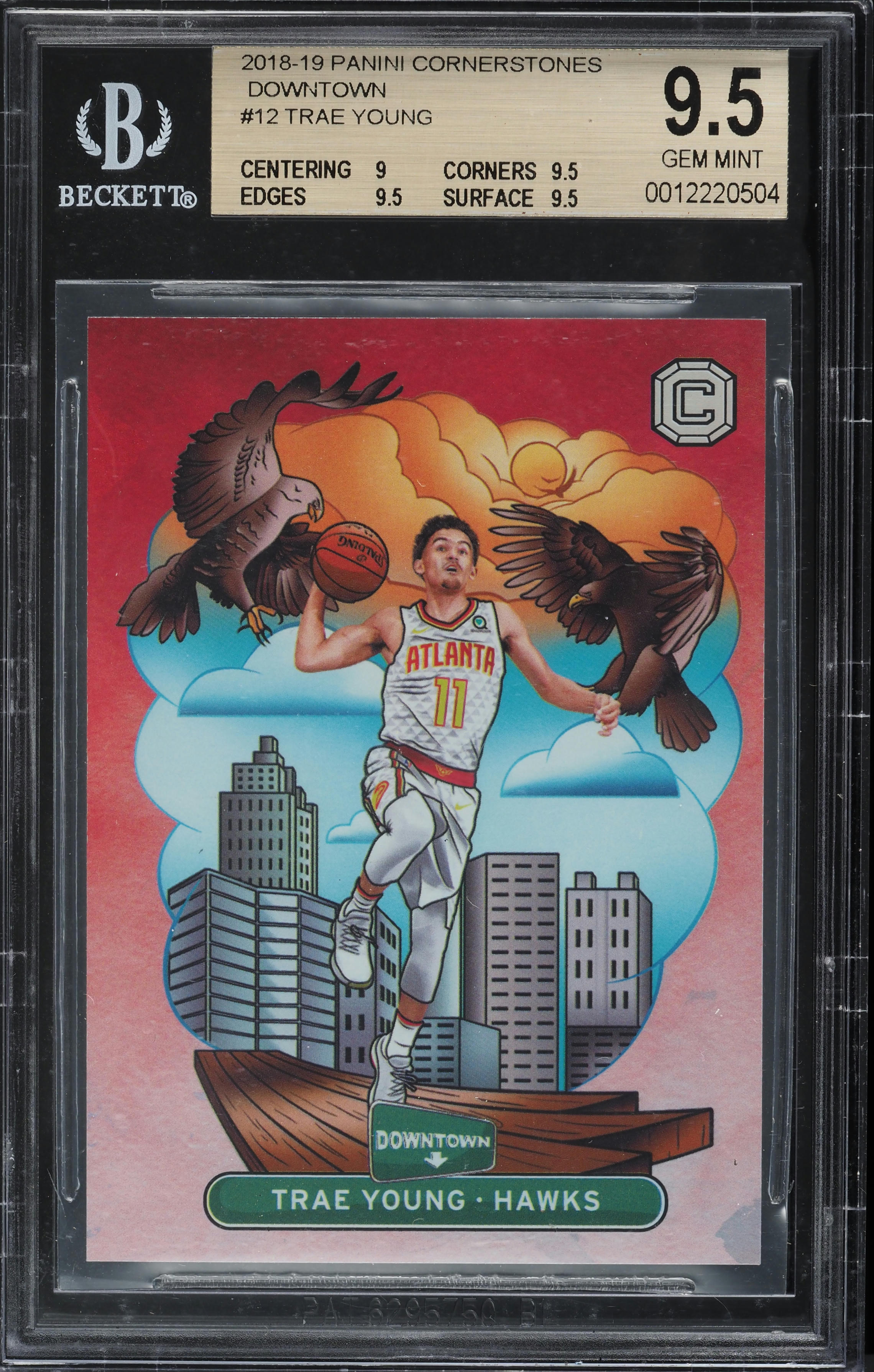2018 Panini Cornerstones Downtown Trae Young ROOKIE #12 BGS 9.5 GEM MINT