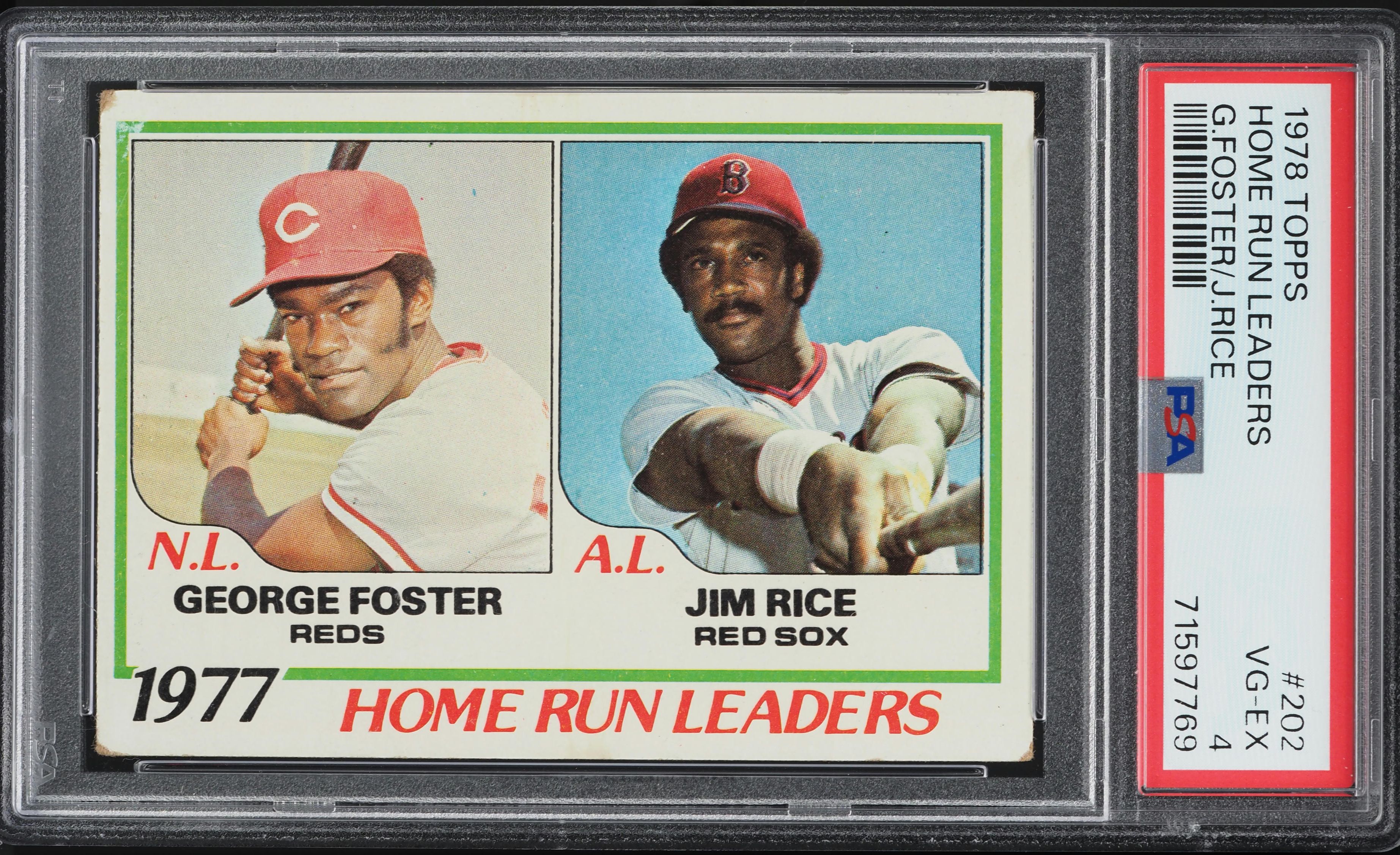 1978 Topps George Foster & Jim Rice HOME RUN LDRS #202 PSA 4 VGEX