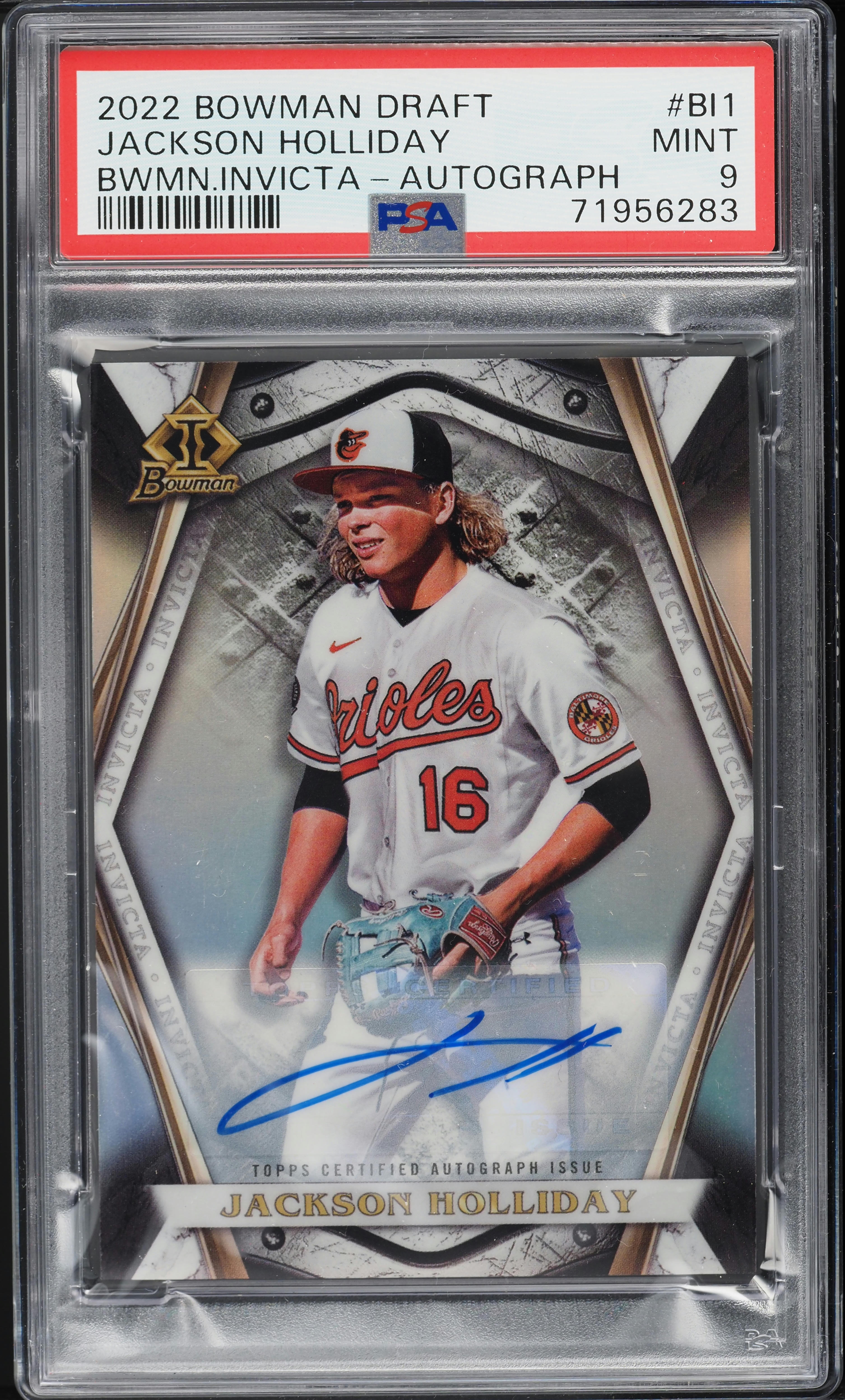 2022 Bowman Draft Invicta Jackson Holliday ROOKIE AUTO /99 #BI1