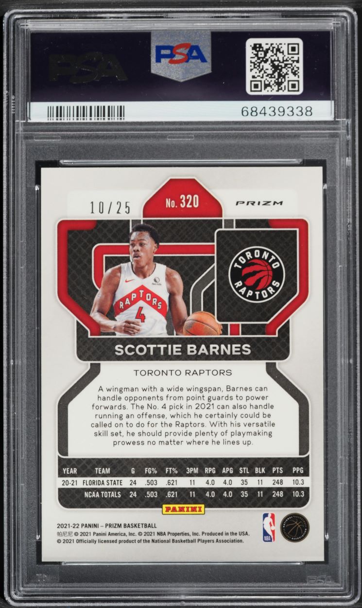 2021 Panini Prizm Mojo Scottie Barnes ROOKIE /25 #320 PSA 9 MINT
