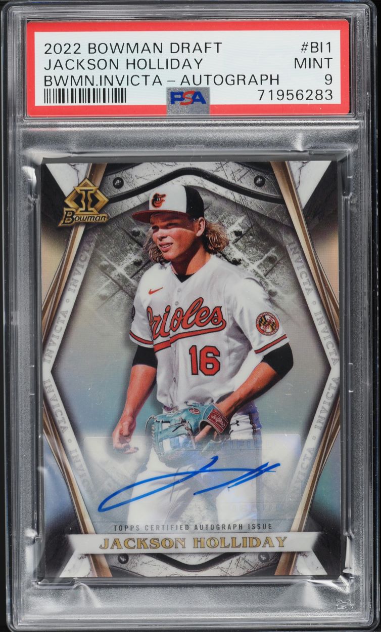 ジャクソン ホリデー 直筆サイン 2022 Bowman Draft PSA9 2022 Bowman Draft Invicta Jackson Holliday ROOKIE AUTO /99 #BI1