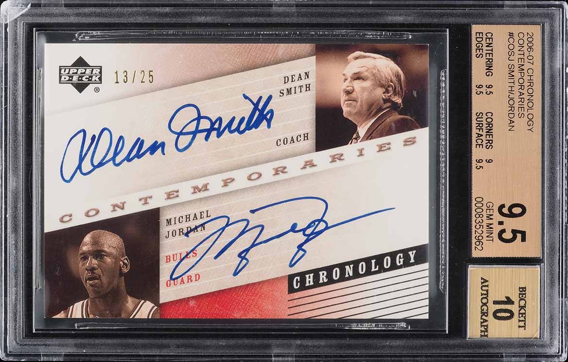 2006 UD Chronology Contemporaries Dean Smith Michael Jordan AUTO /25 BGS 9.5 GEM