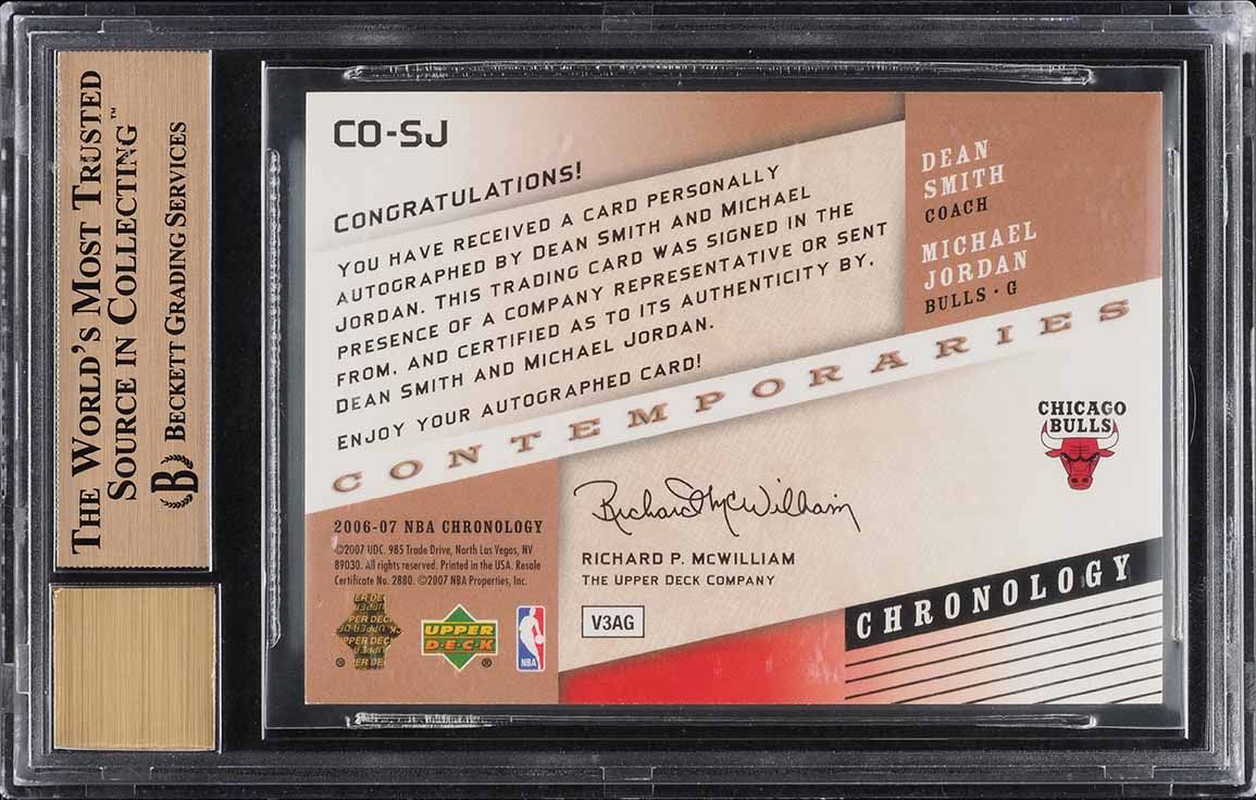 2006 UD Chronology Contemporaries Dean Smith Michael Jordan AUTO /25 BGS 9.5 GEM