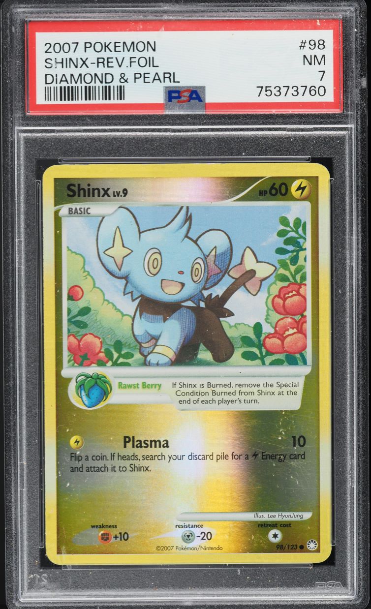 2007 Pokemon Diamond & Pearl Reverse Holo Shinx #98 PSA 7 NRMT