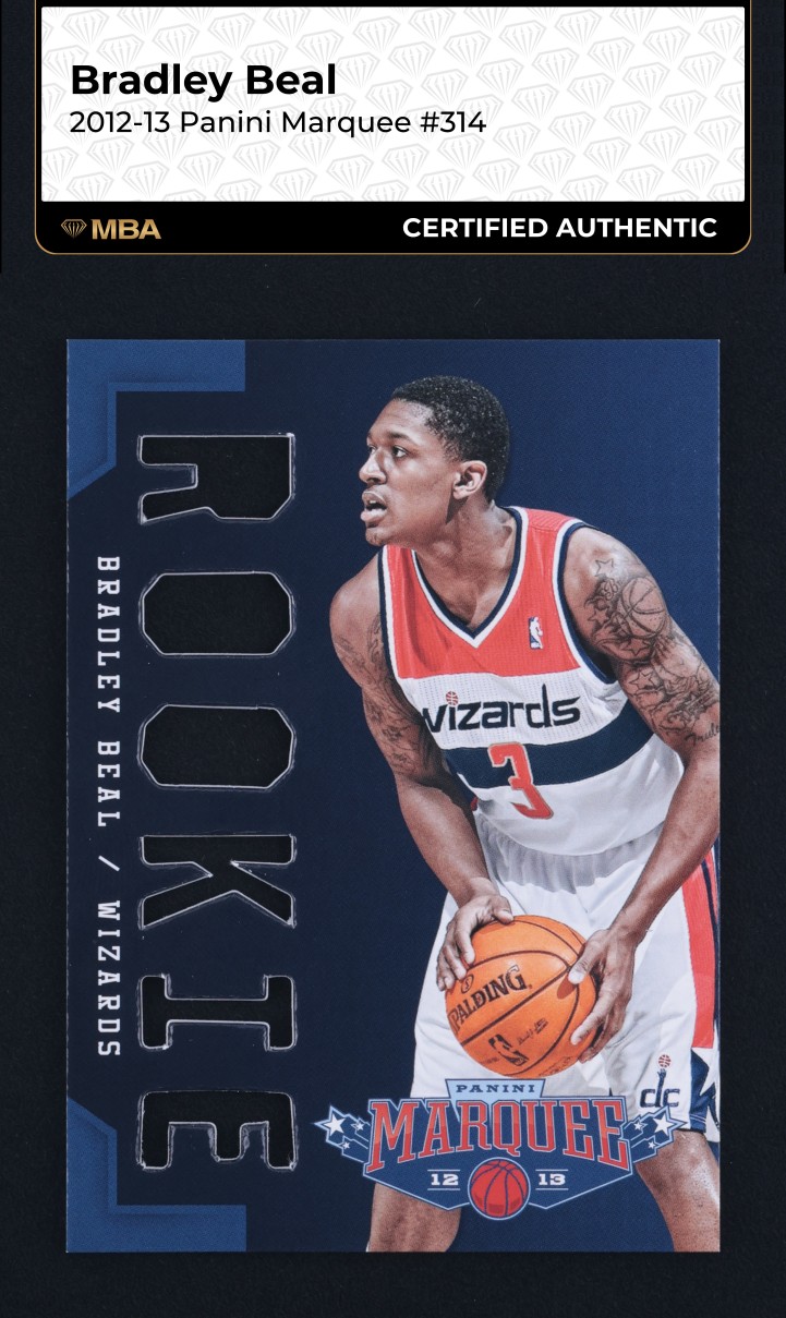 2012 Panini Marquee Bradley Beal ROOKIE #314 MBA AUTH