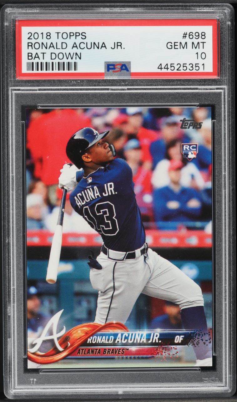 2018 Topps Bat Down Ronald Acuna Jr. ROOKIE #698 PSA 10 GEM MINT