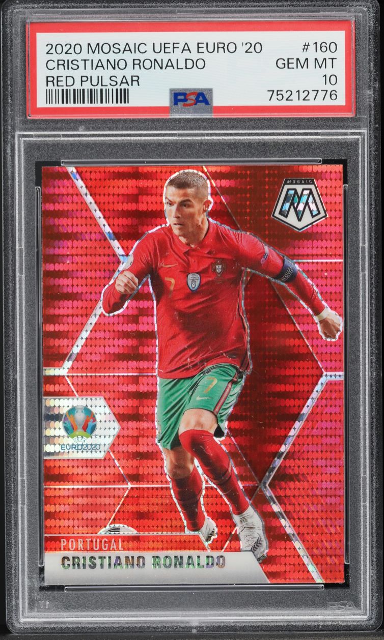 2020 Panini Mosaic UEFA Euro '20 Red Pulsar Cristiano Ronaldo #160 PSA 10 GEM