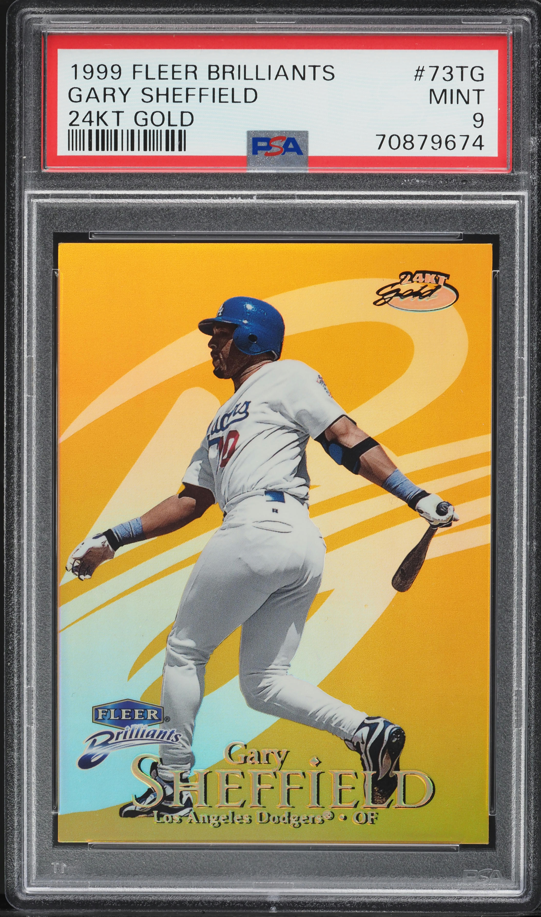 1999 Fleer Brilliants 24kt Gold Gary Sheffield /24 #73TG PSA 9 MINT