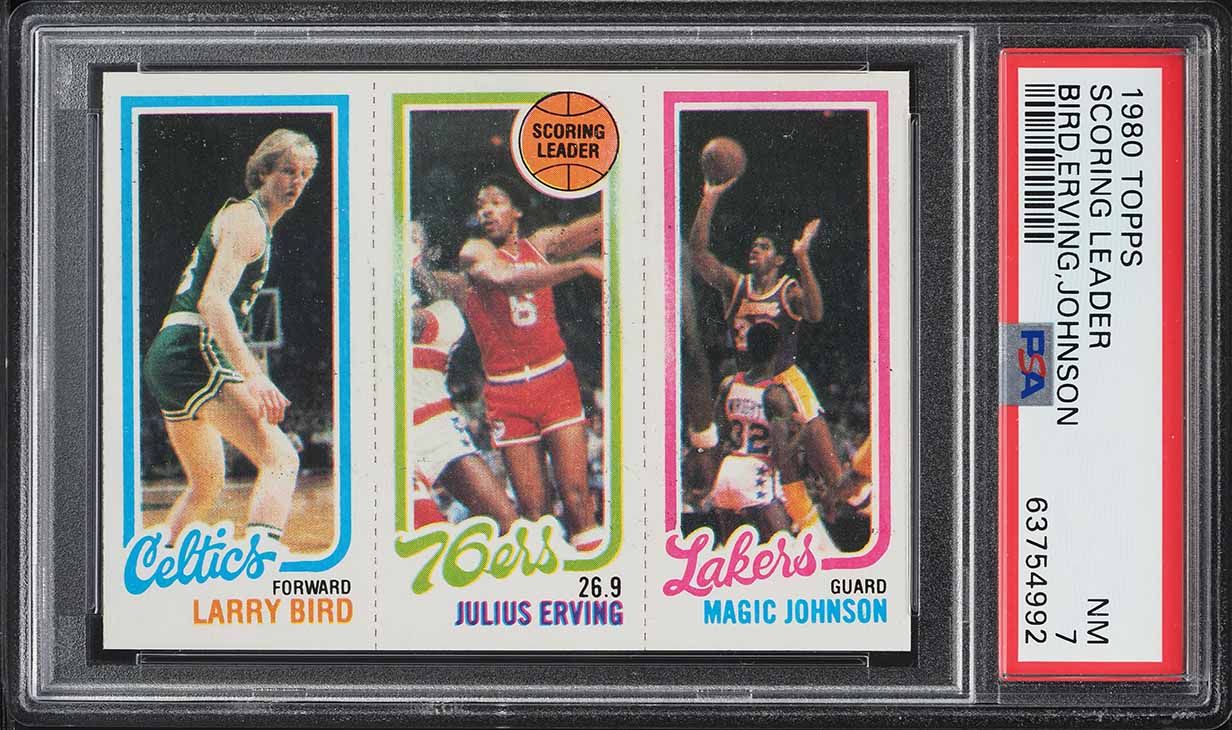 1980 Topps Basketball Larry Bird & Magic Johnson ROOKIE PSA 7 NRMT