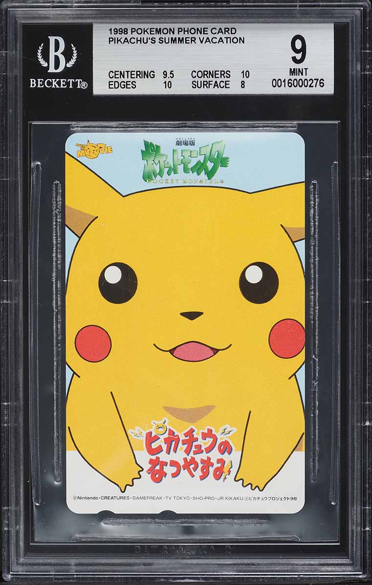 pokemon pikachu's vacation cards 1998 Pokemon Center Phone Card Horizontal Pikachu's Vacation PSA 10 GEM MINT on Fanatics Collect