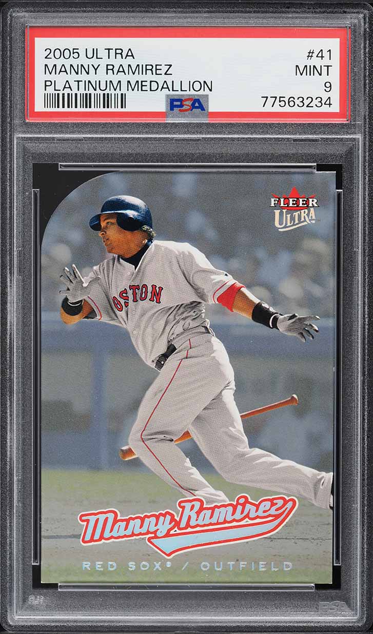 2005 Ultra Platinum Medallion Manny Ramirez /50 #41 PSA 9 MINT