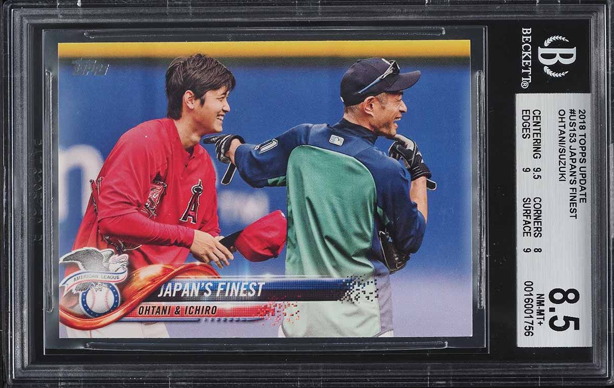 2018 Topps Update Ichiro & Shohei Ohtani ROOKIE #US153 BGS 8.5 NM-MT+