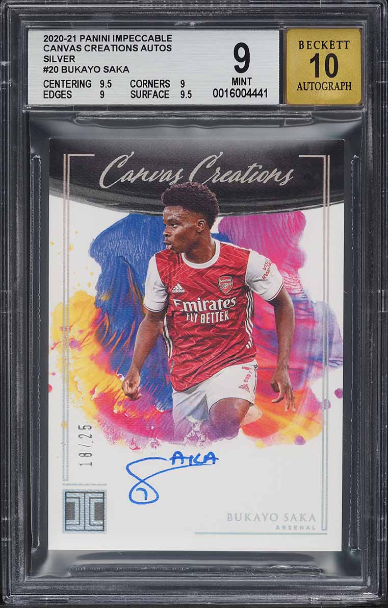 2020 Panini Chronicles Prizm Premier League Bukayo Saka AUTO /265