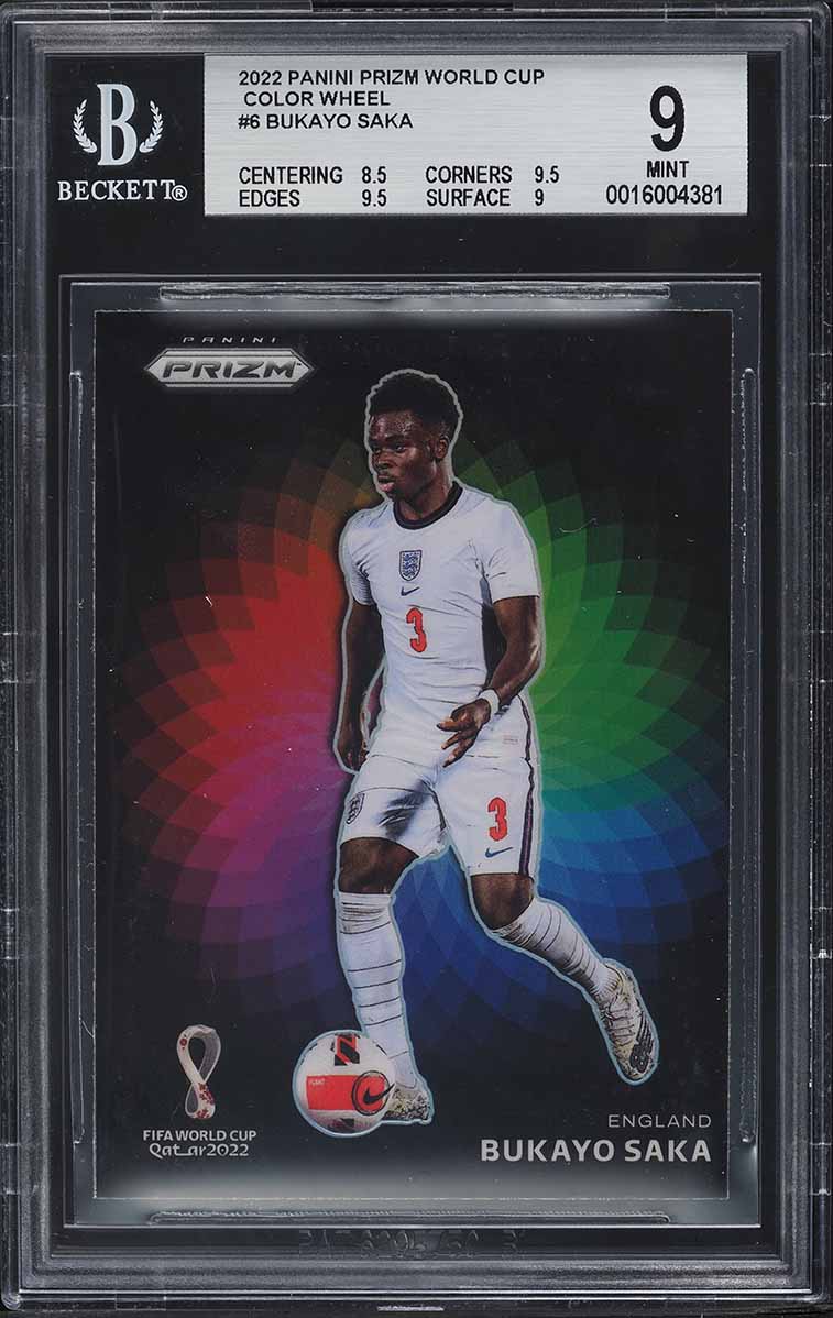 2022 Panini Prizm World Cup Color Wheel Bukayo Saka #6 BGS 9 MINT