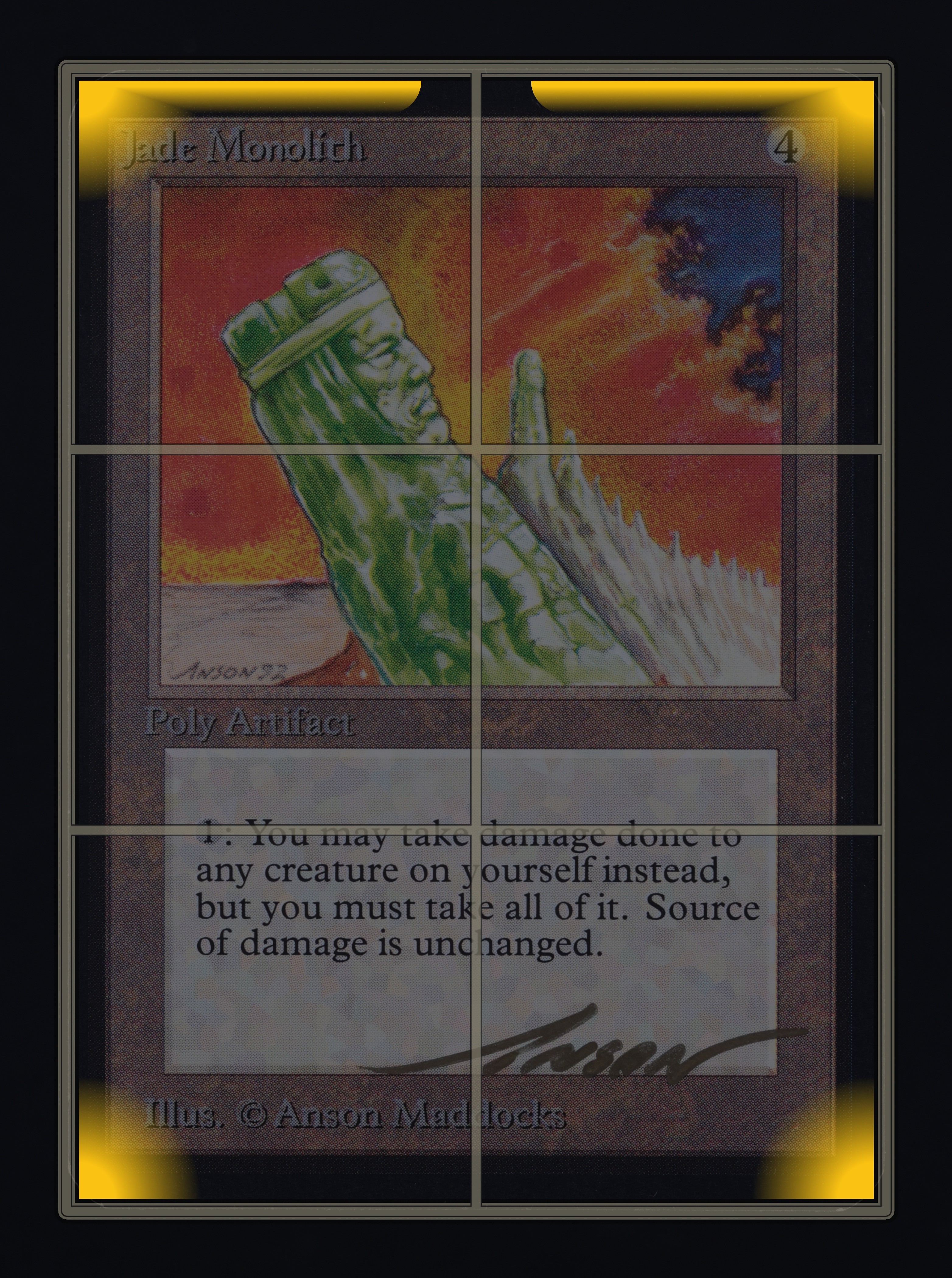 1993 Magic The Gathering MTG Alpha Jade Monolith MBA AUTH on