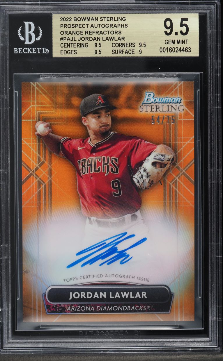 2022 Bowman Sterling Orange Refractor Jordan Lawlar PROSPECT AUTO