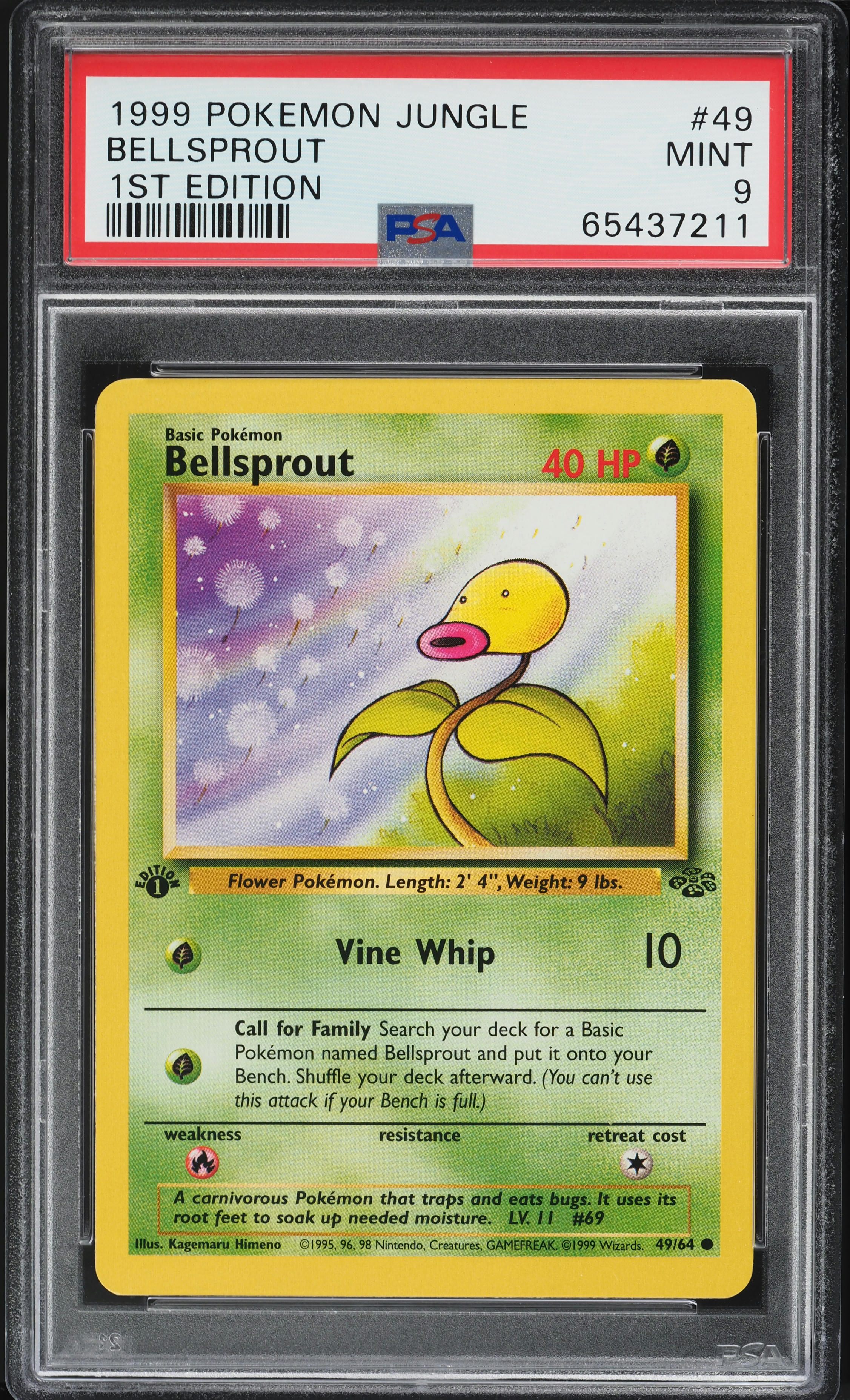 1999 Pokemon Base Set Shadowless 1st Edition Magnemite #53 PSA 9