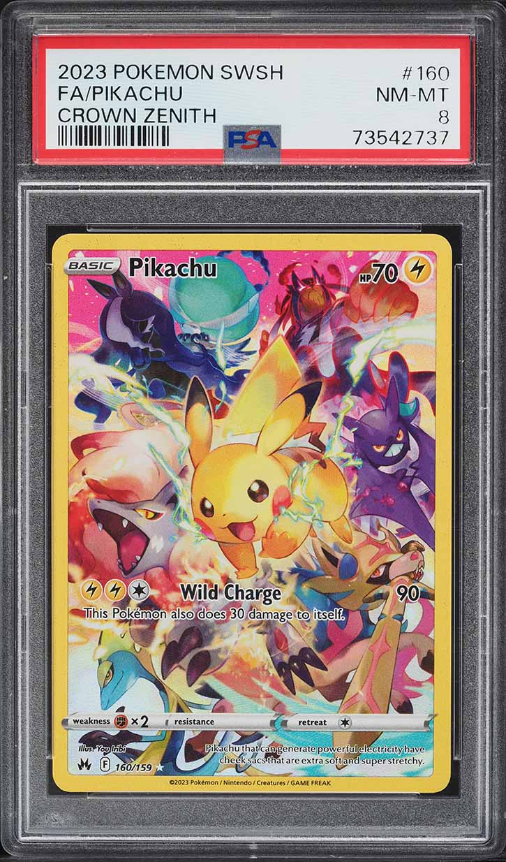 2023 Pokemon Sword & Shield Crown Zenith Full Art Pikachu #160 PSA