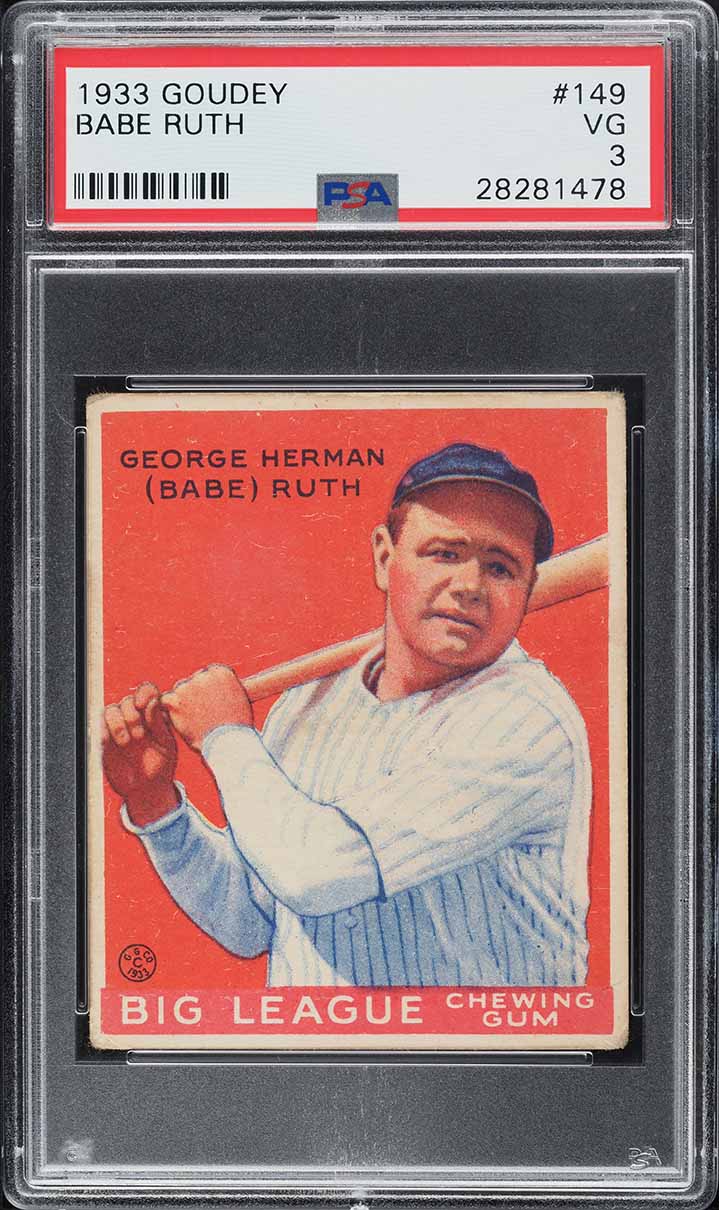 1933 Goudey Babe Ruth #149 PSA 3 VG