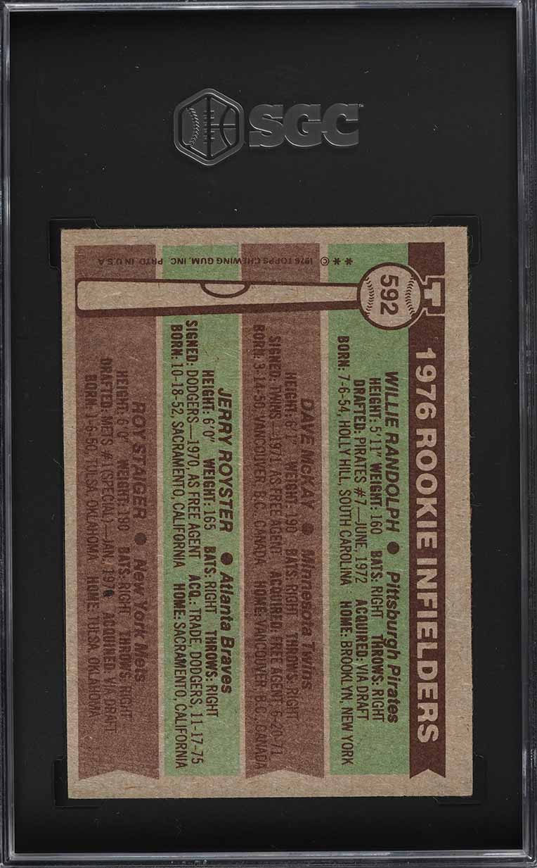 1976 Topps Willie Randolph ROOKIE #592 SGC 6 EXMT