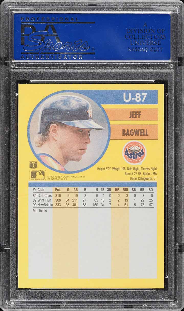 1991 Fleer Update Jeff Bagwell ROOKIE #U-87 PSA 9 MINT on Fanatics