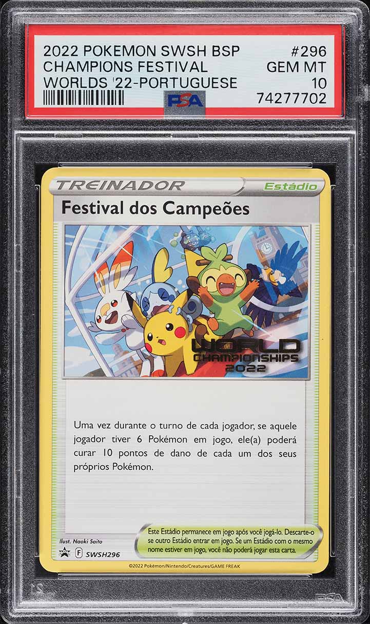 2022 Pokemon Portuguese SWSH Black Star Promo Worlds Champions Festival PSA 10
