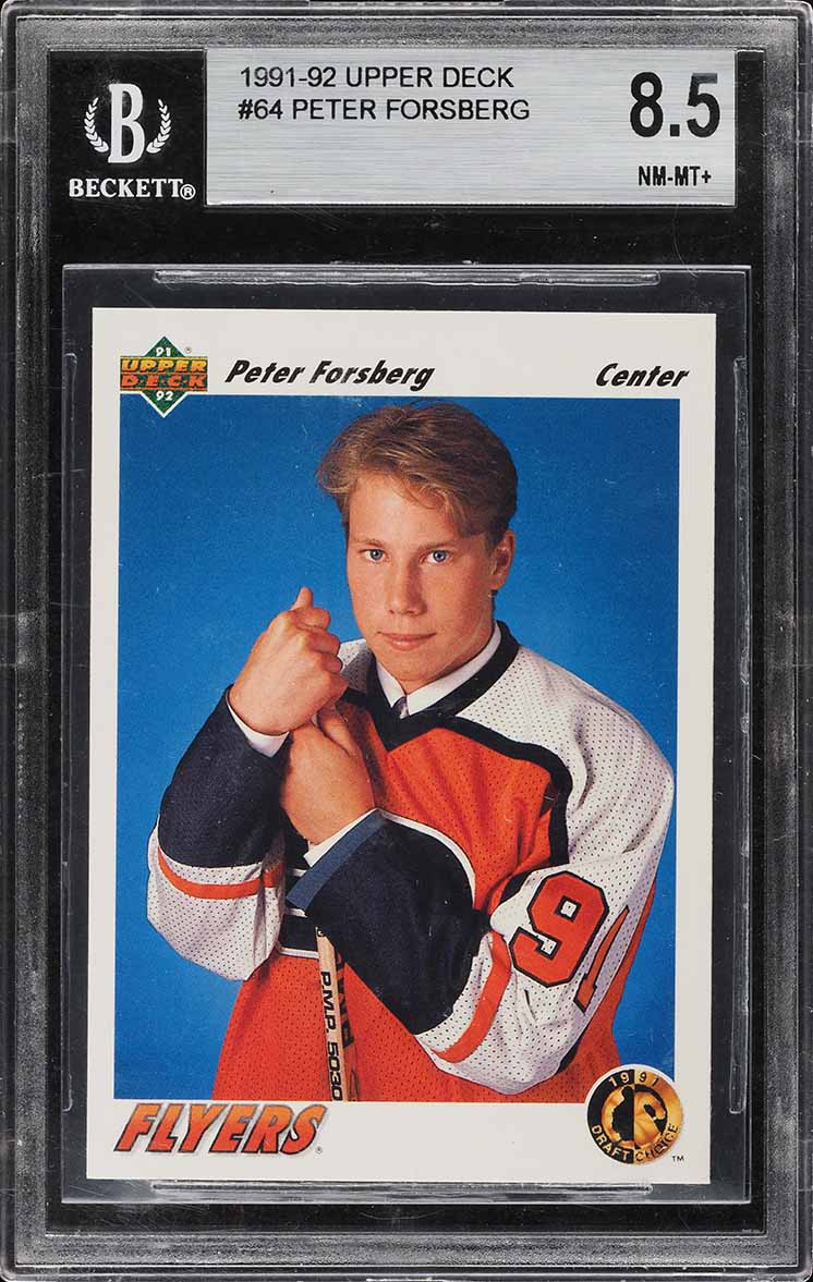 1991 Upper Deck Hockey Peter Forsberg ROOKIE #64 BGS 8.5 NM-MT+