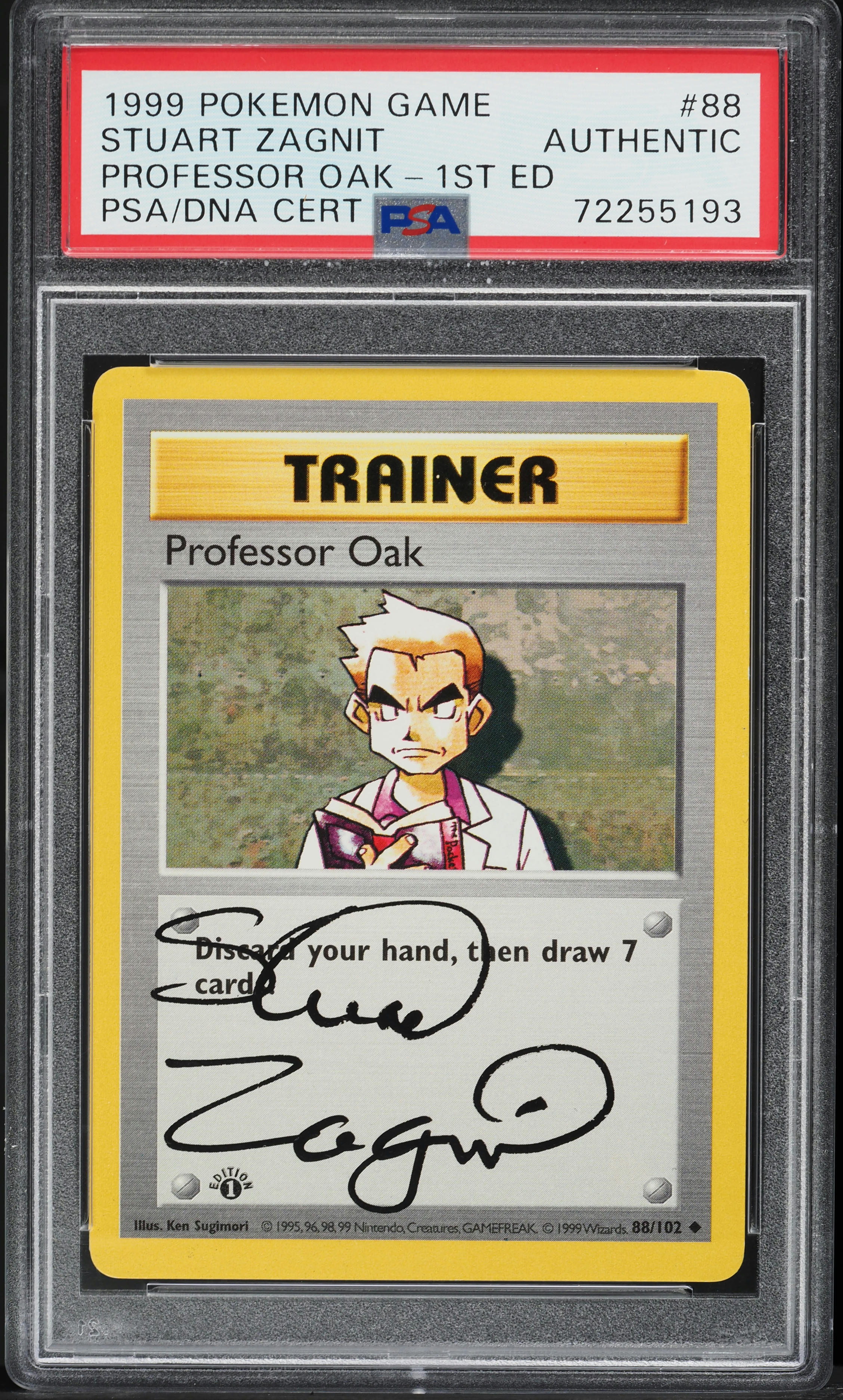 1999 Pokemon Base Set Shadowless Professor Oak #88 CGC 8.5 NM-MT+