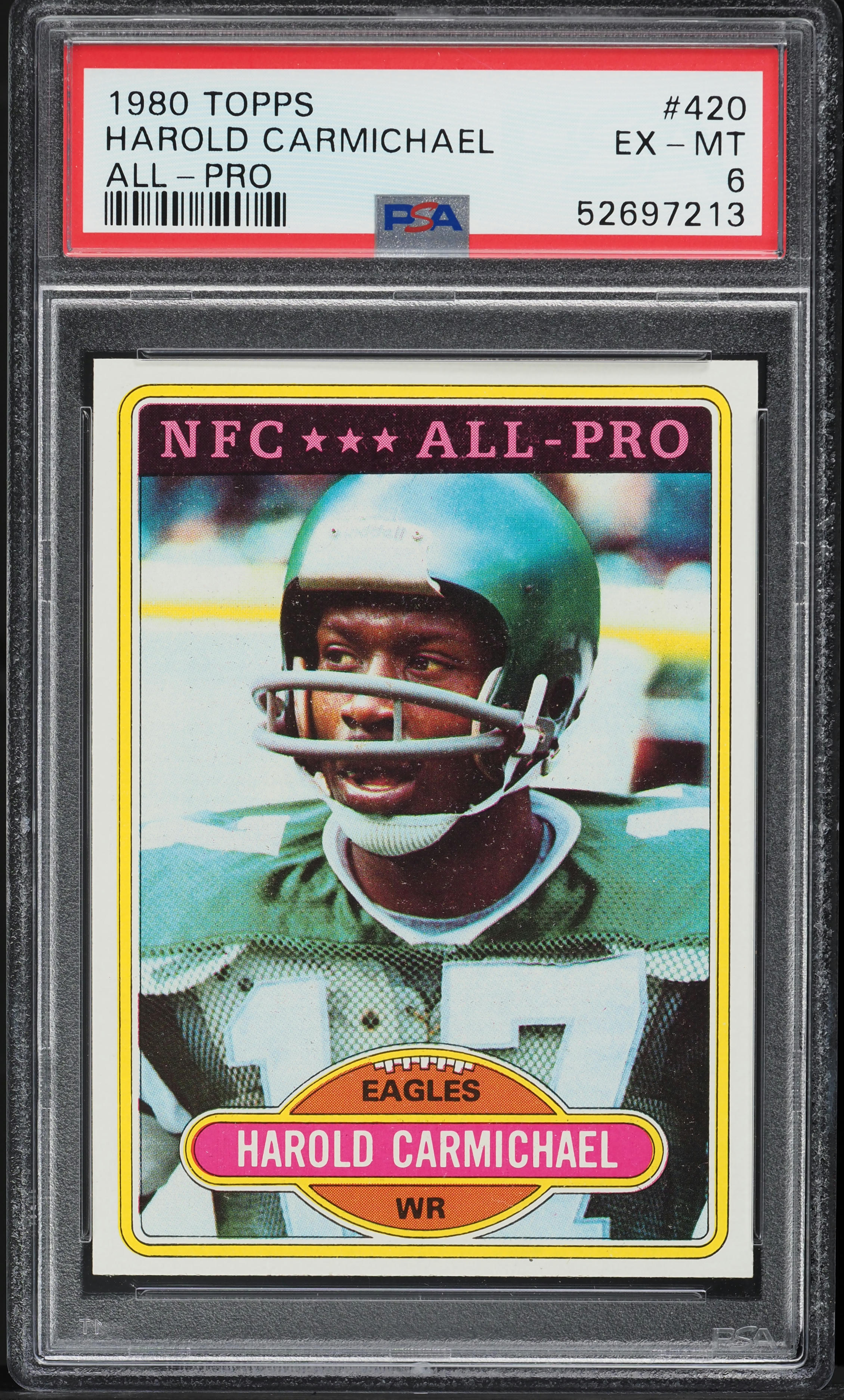 1980 Topps Football Harold Carmichael ALL-PRO #420 PSA 6 EXMT