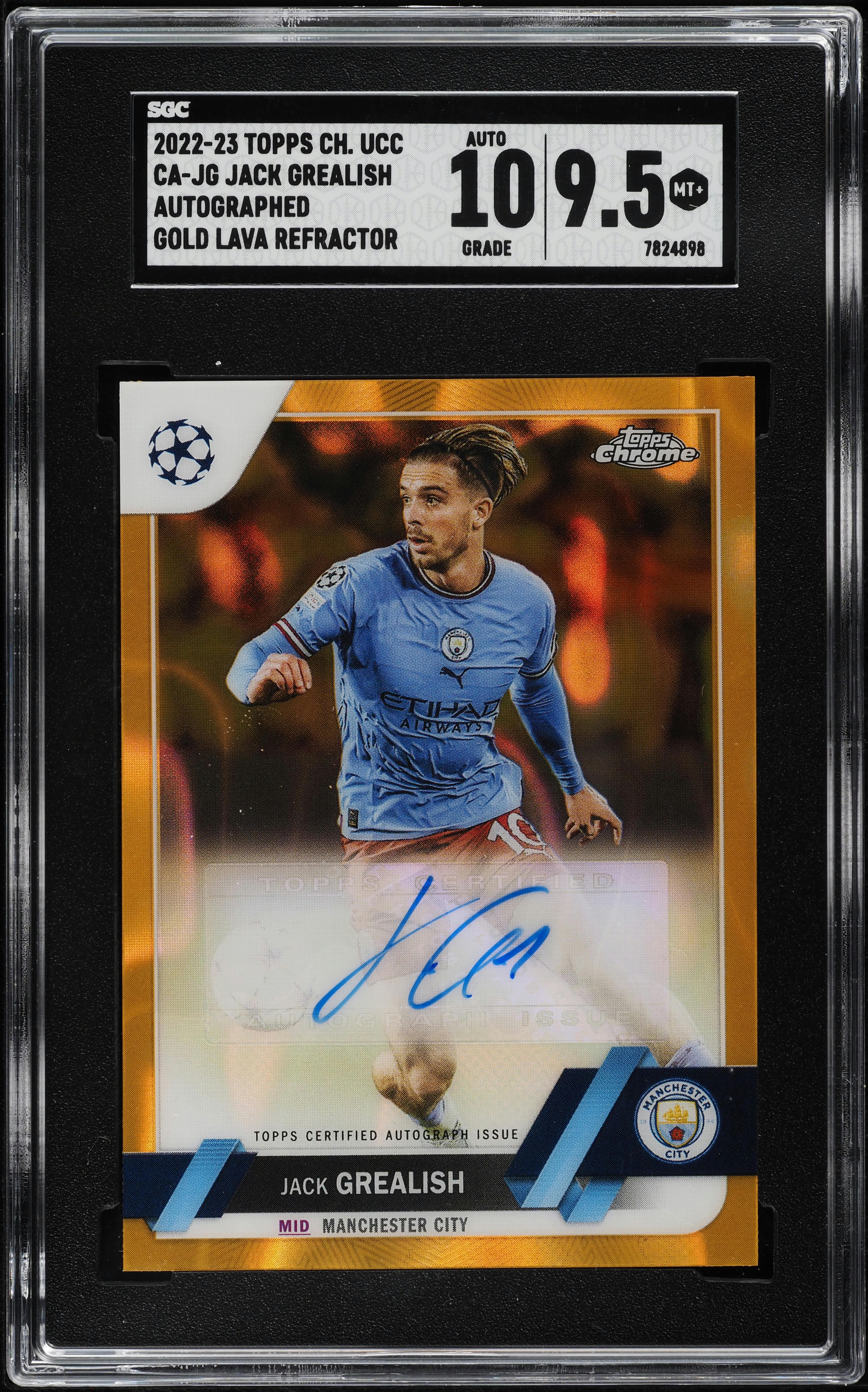 2022 Topps Chrome UEFA Gold Lava Refractor Jack Grealish AUTO #CA