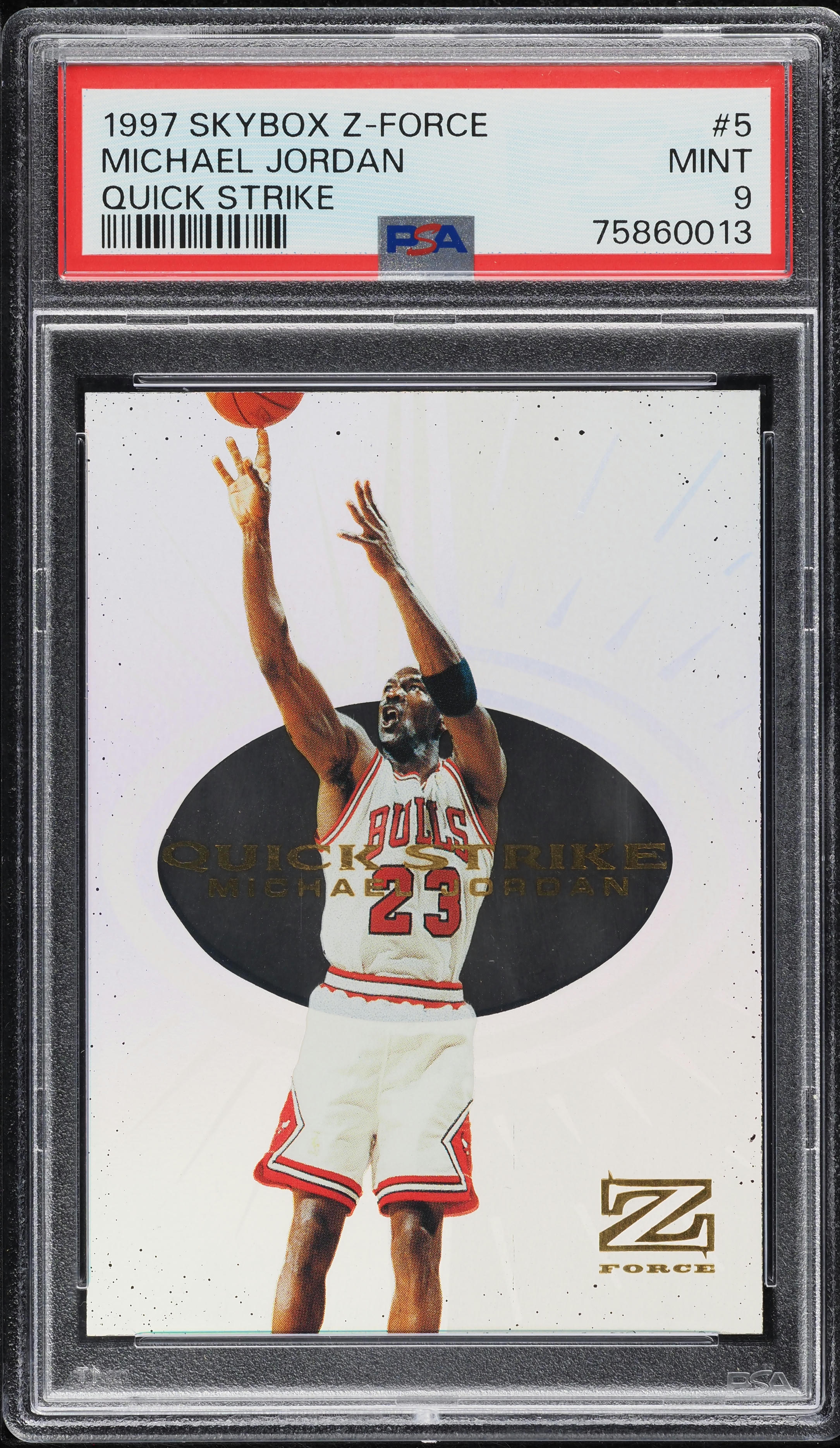 1997 Skybox Z-Force Quick Strike Michael Jordan #5 PSA 9 MINT