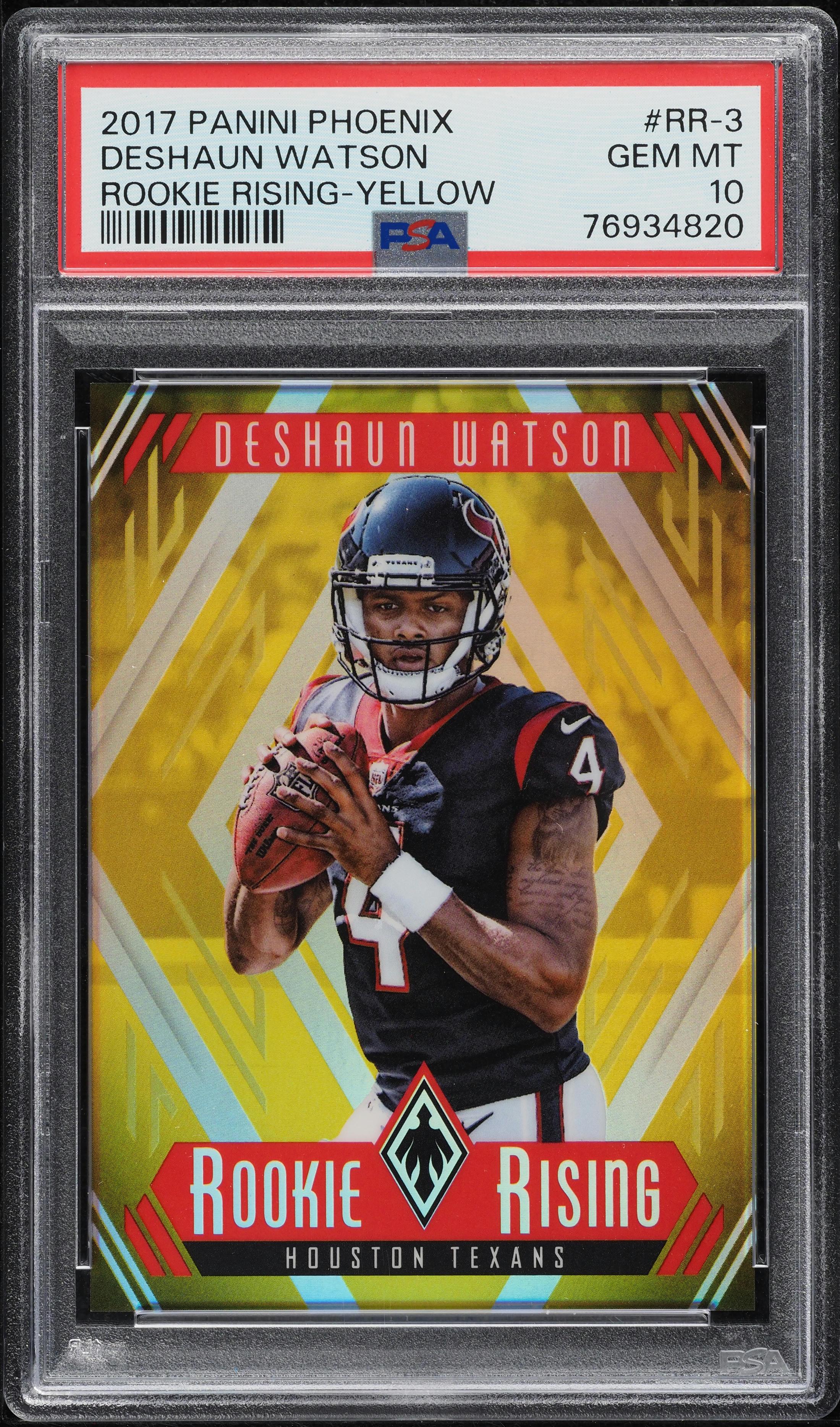 2017 Panini Phoenix Rising Yellow Deshaun Watson ROOKIE /25 #RR-3