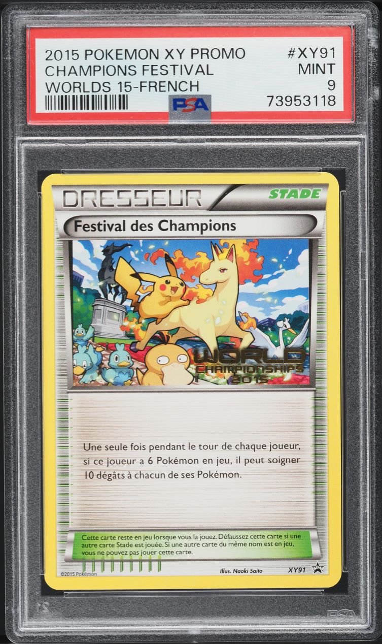 2016 Pokemon Italian XY Black Star Promo Worlds Champions Festival #XY176  PSA 8 on Fanatics Collect