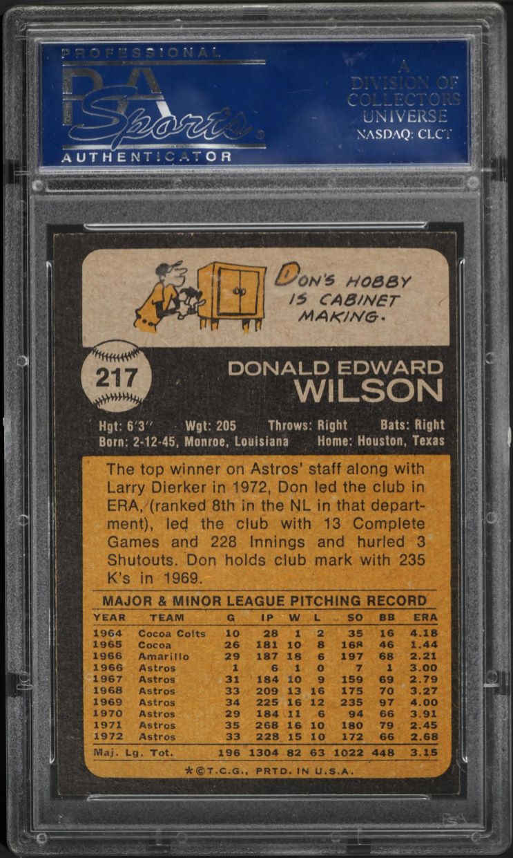 1973 Topps Don Wilson #217 PSA 7 NRMT