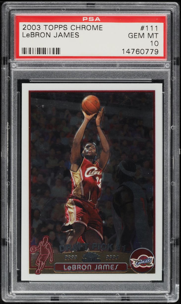 lebron james topps chrome refractor rookie