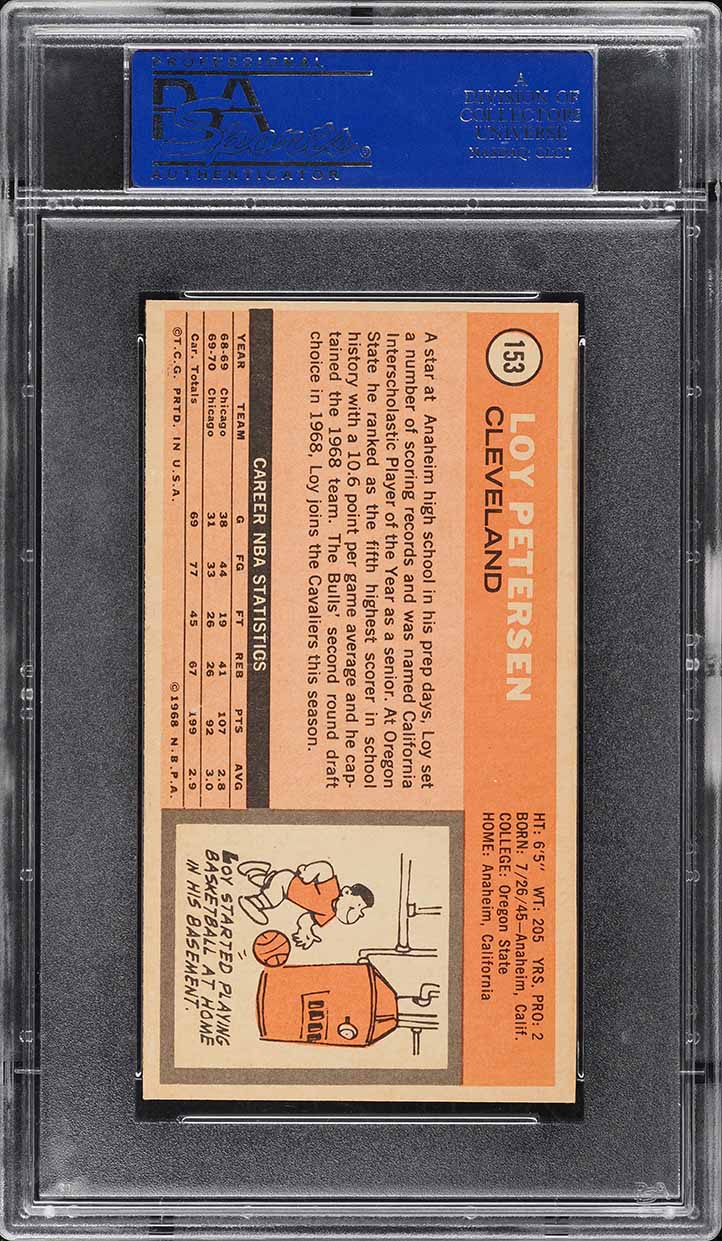 1970 Topps Basketball Loy Petersen #153 PSA 4 VGEX