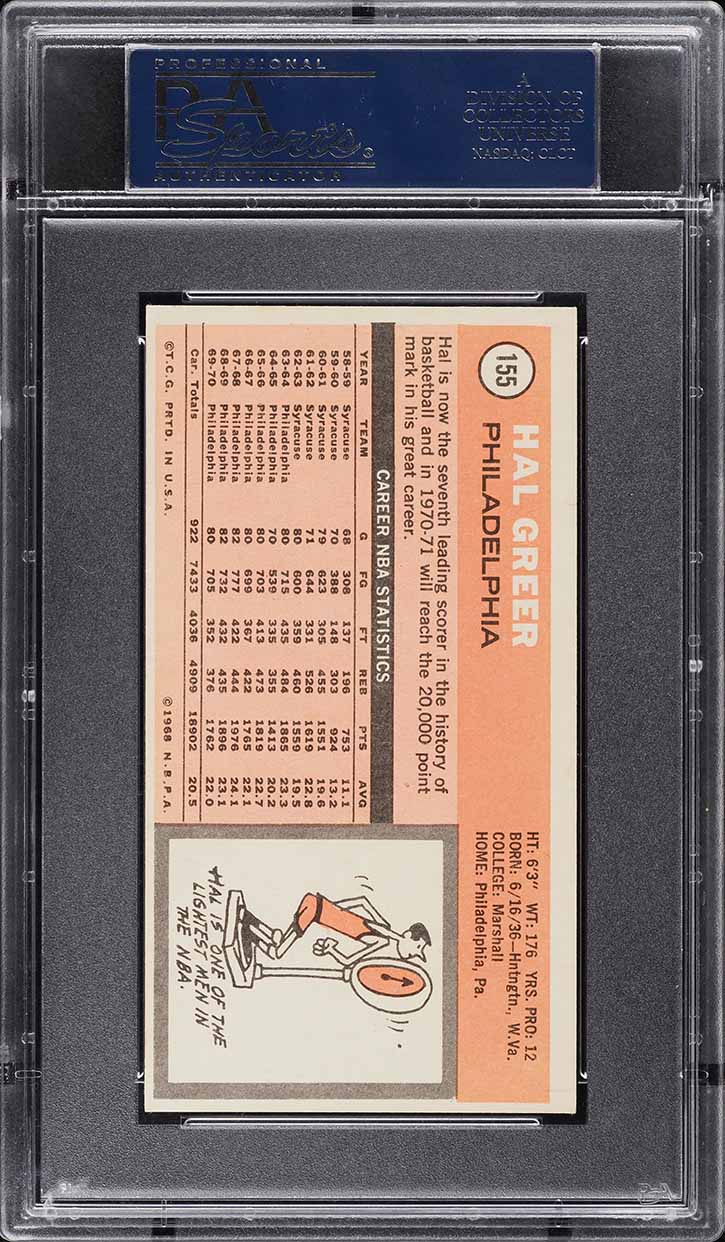 1970 Topps Basketball Hal Greer #155 PSA 6 EXMT
