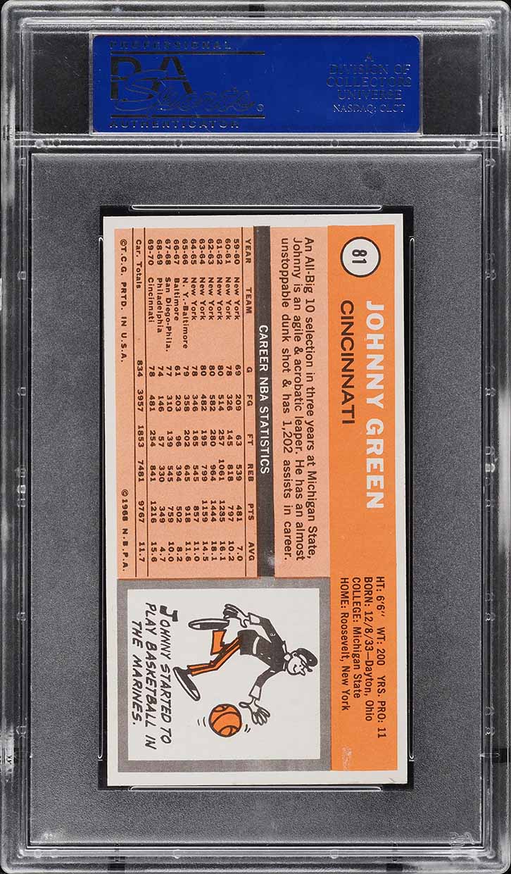 1970 Topps Basketball Johnny Green ROOKIE #81 PSA 5 EX
