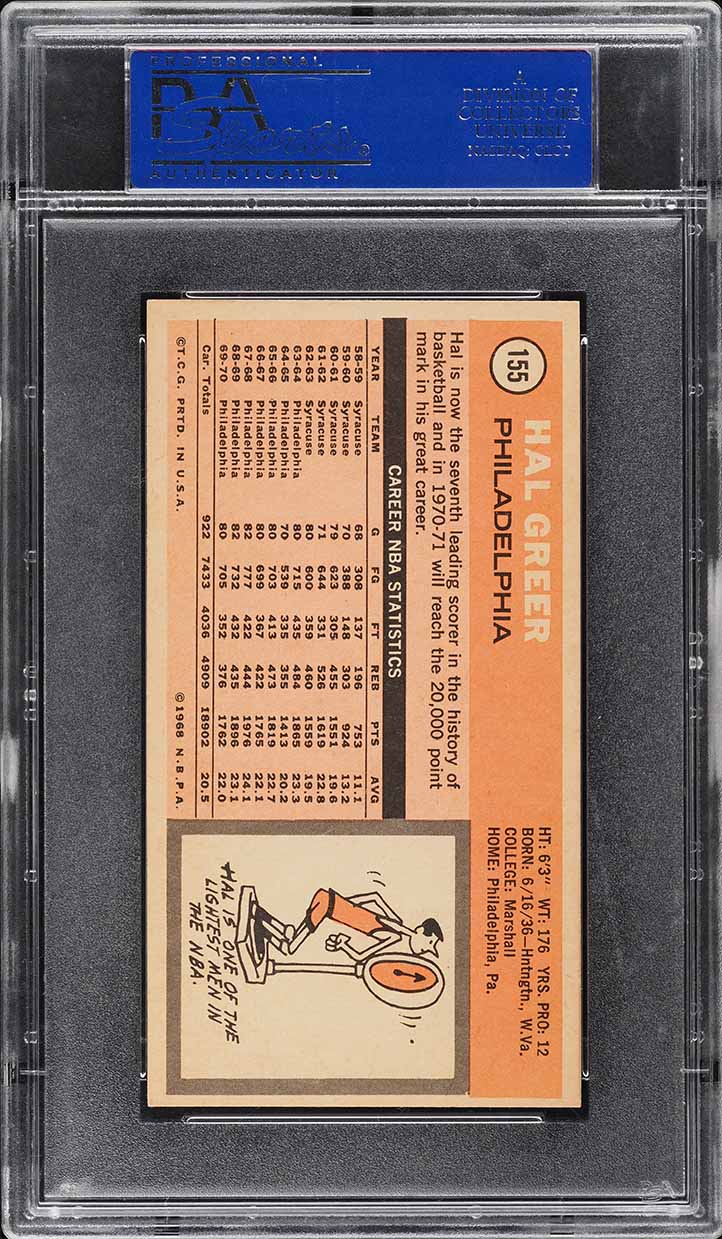 1970 Topps Basketball Hal Greer #155 PSA 6 EXMT