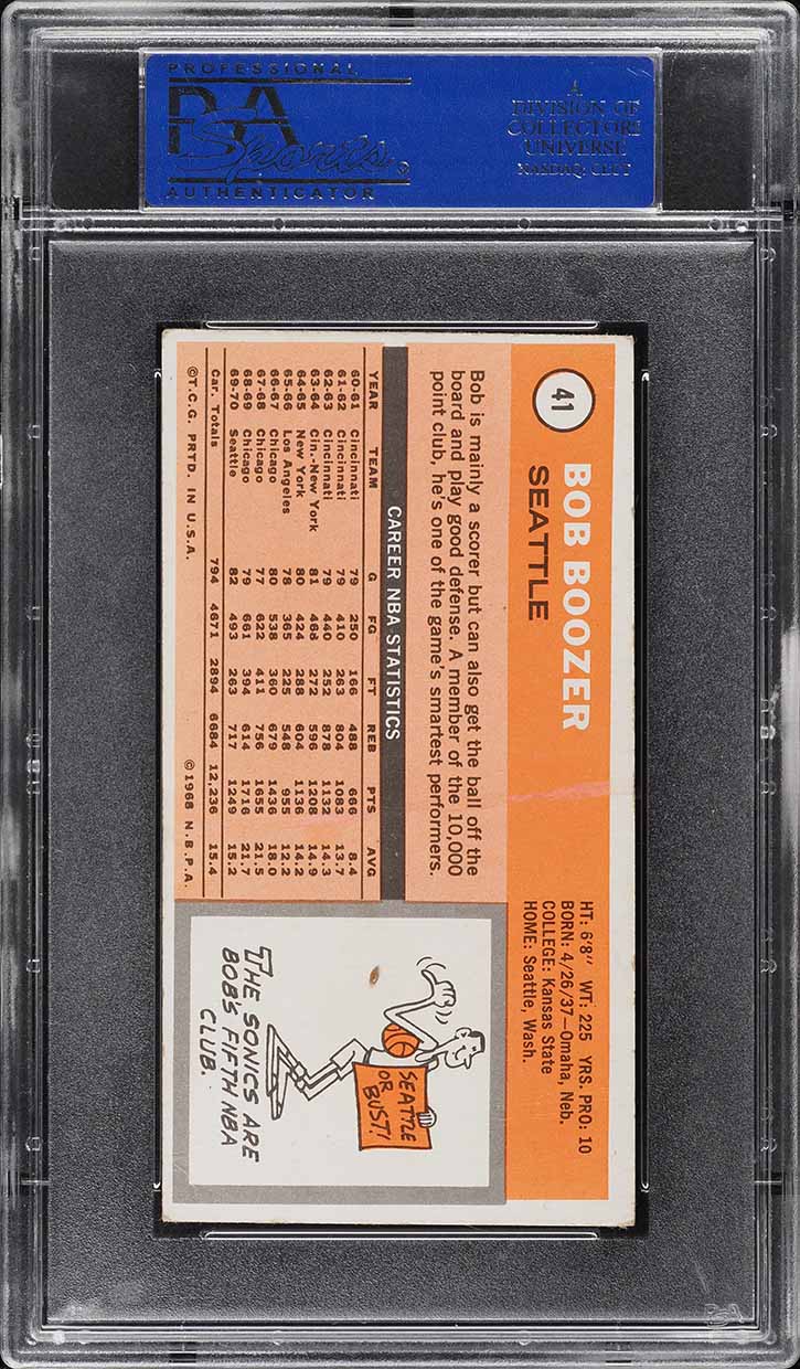 1970 Topps Basketball Bob Boozer #41 PSA 3 VG