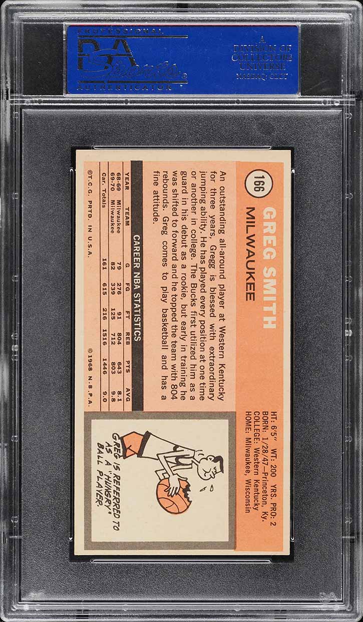 1970 Topps Basketball Greg Smith #166 PSA 6 EXMT