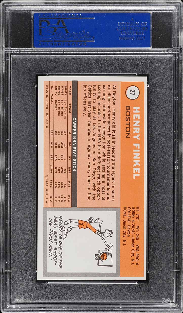 1970 Topps Basketball Henry Finkel #27 PSA 7 NRMT