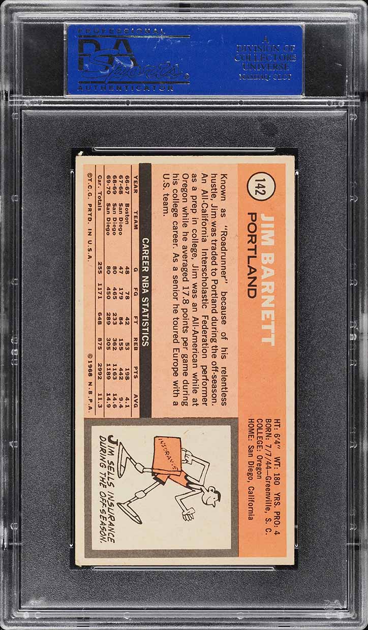 1970 Topps Basketball Jim Barnett #142 PSA 5 EX
